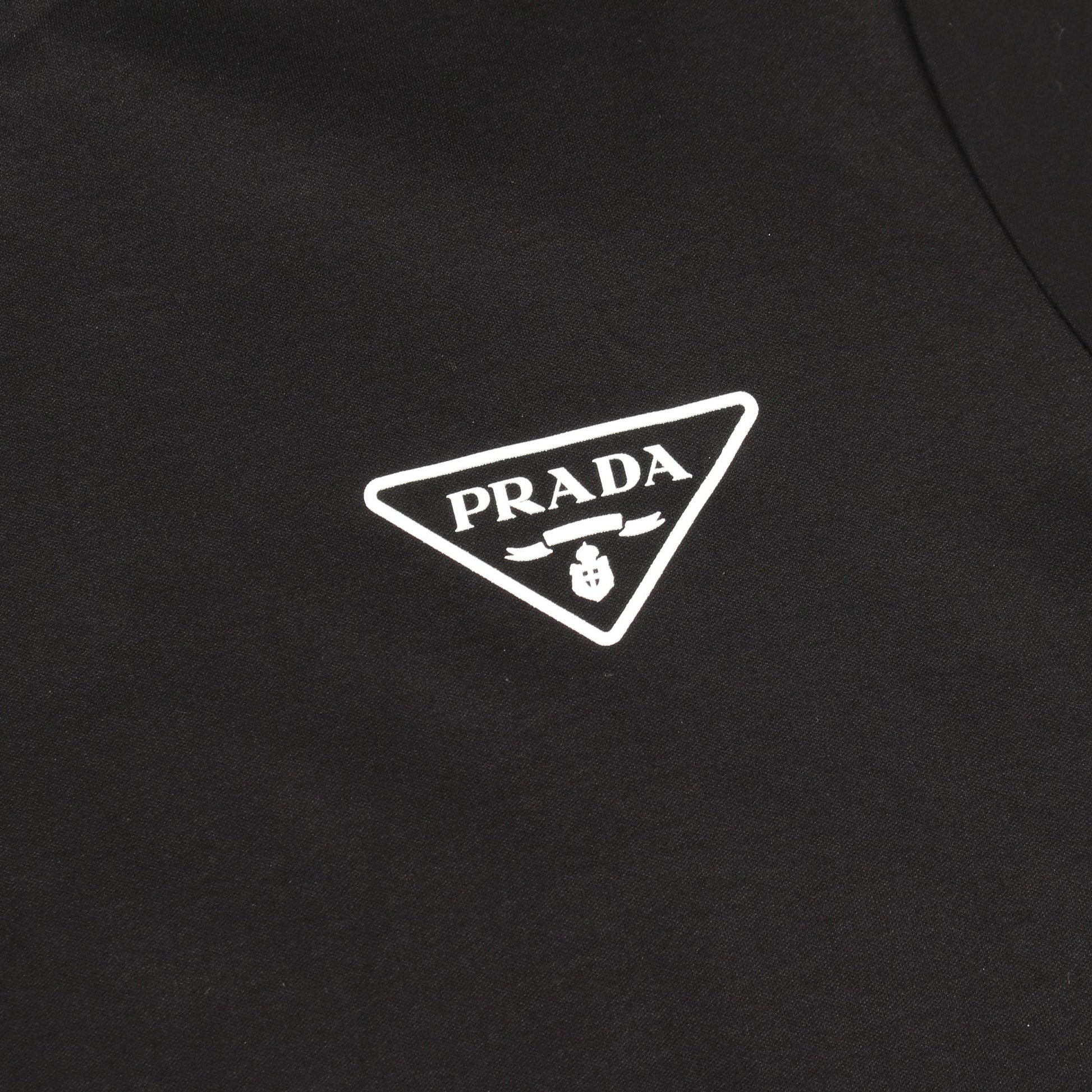 トライアングルロゴ 半袖Tシャツ コットン ブラック プラダ トップス PRADA