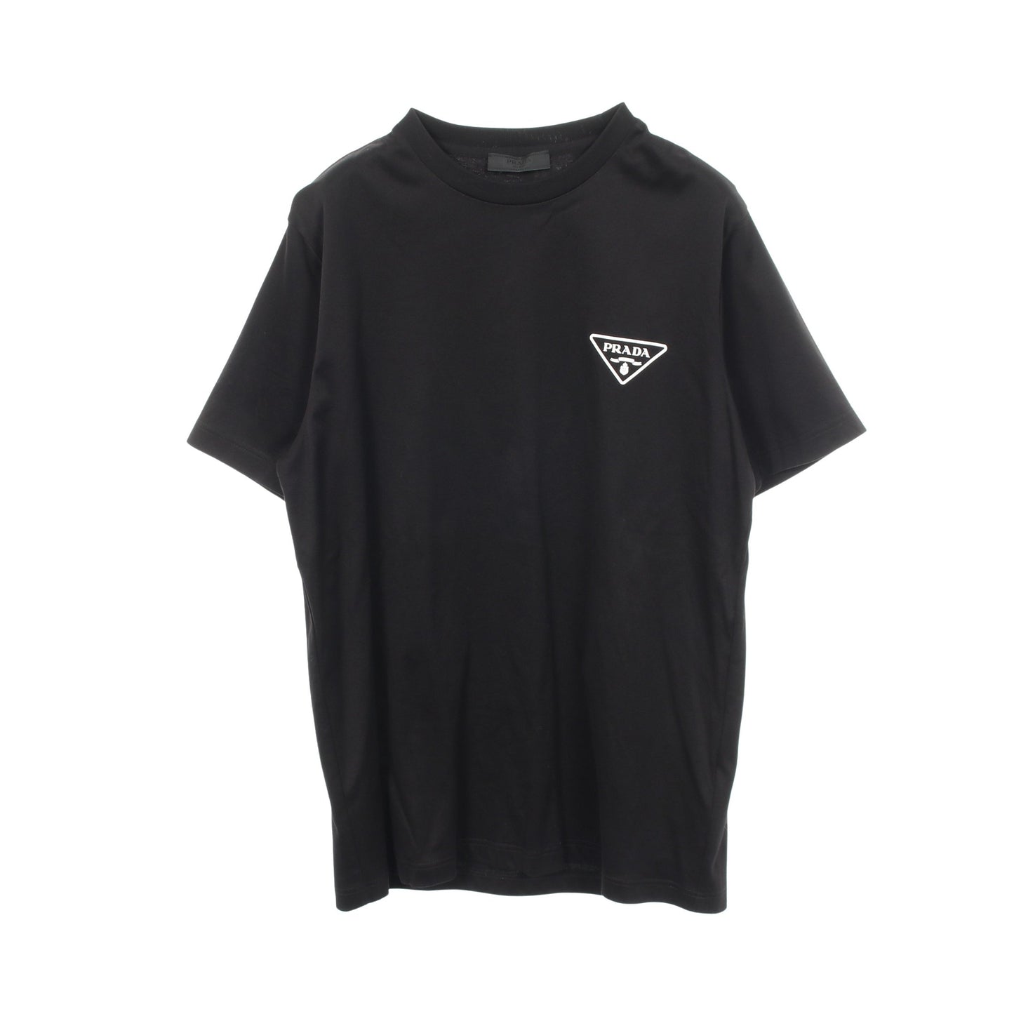 トライアングルロゴ 半袖Tシャツ コットン ブラック プラダ トップス PRADA
