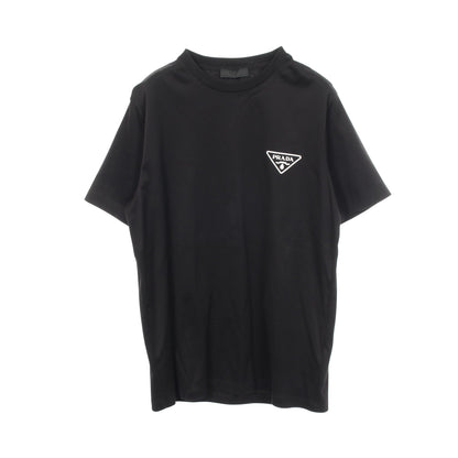 トライアングルロゴ 半袖Tシャツ コットン ブラック プラダ トップス PRADA