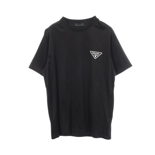 トライアングルロゴ 半袖Tシャツ コットン ブラック プラダ トップス PRADA