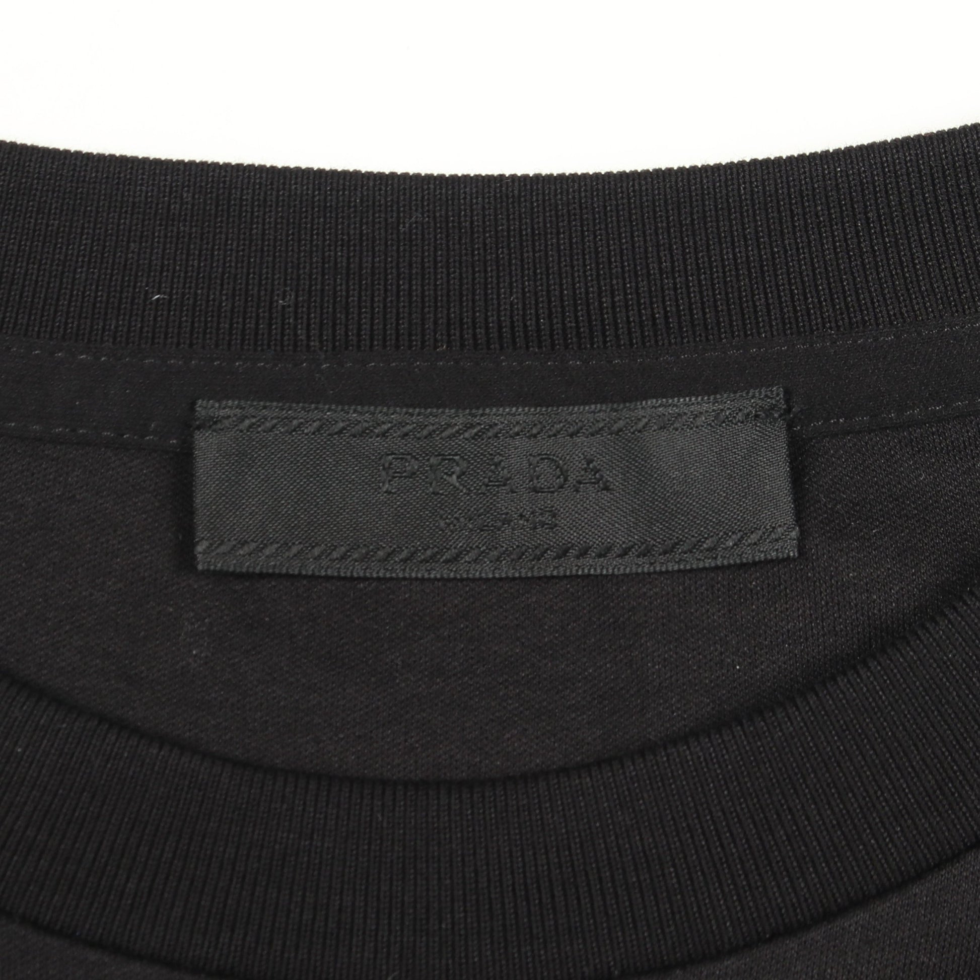トライアングルロゴ 半袖Tシャツ コットン ブラック プラダ トップス PRADA