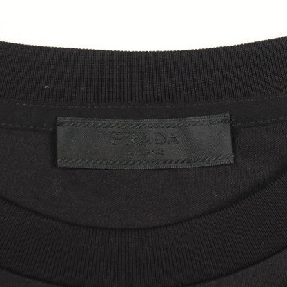 トライアングルロゴ 半袖Tシャツ コットン ブラック プラダ トップス PRADA