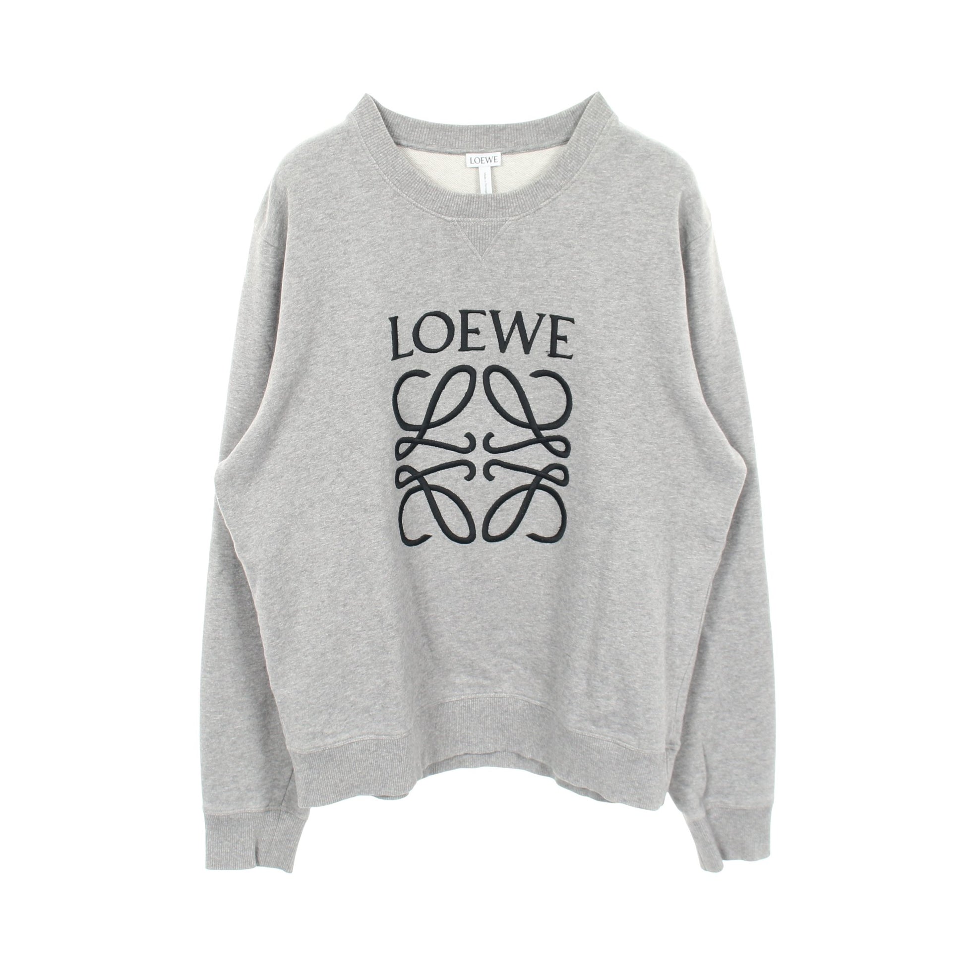 アナグラム刺繍 スウェットシャツ コットン グレー ロエベ トップス LOEWE