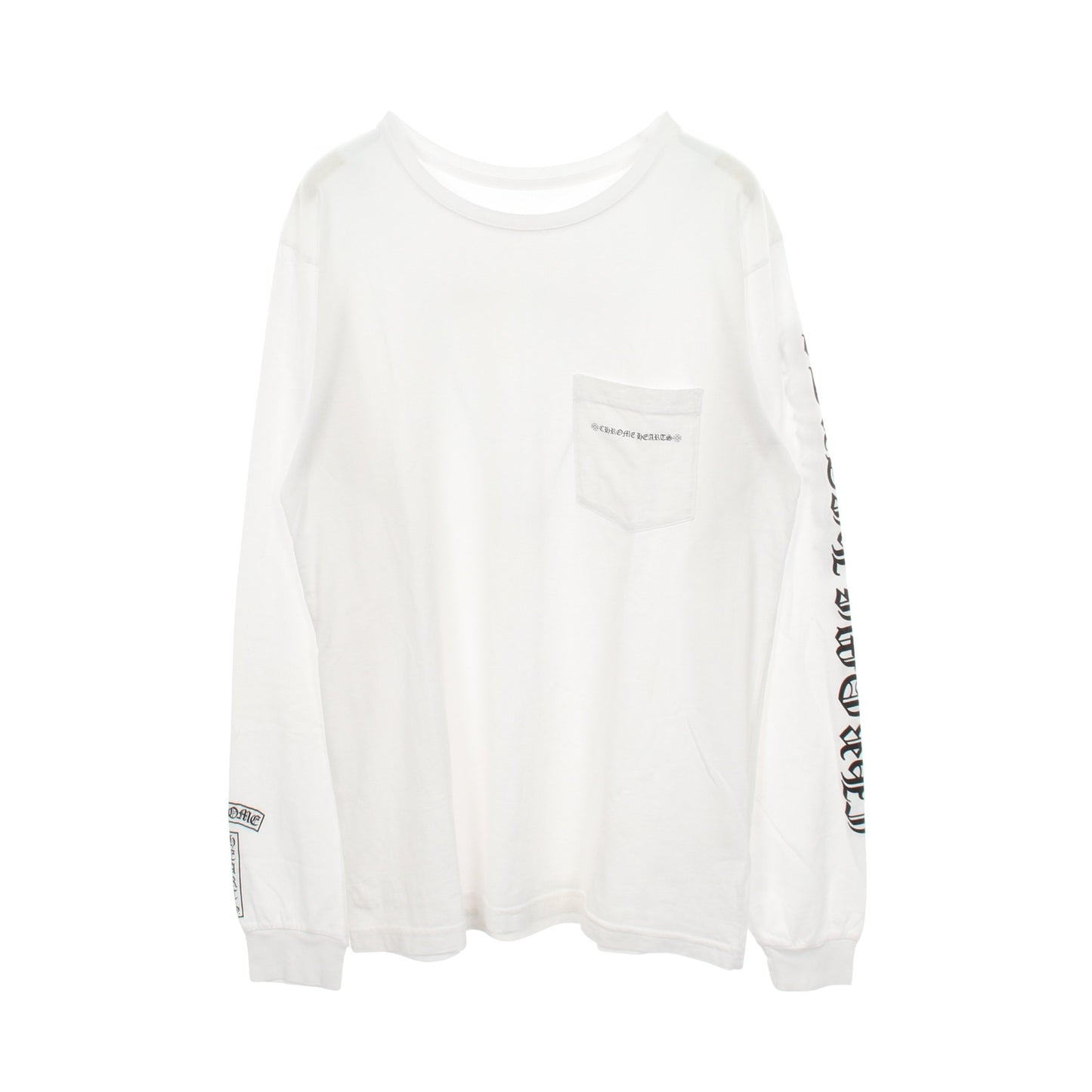 FUCK YOU アームロゴ クルーネック 長袖Tシャツ コットン ホワイト クロムハーツ トップス Chrome Hearts