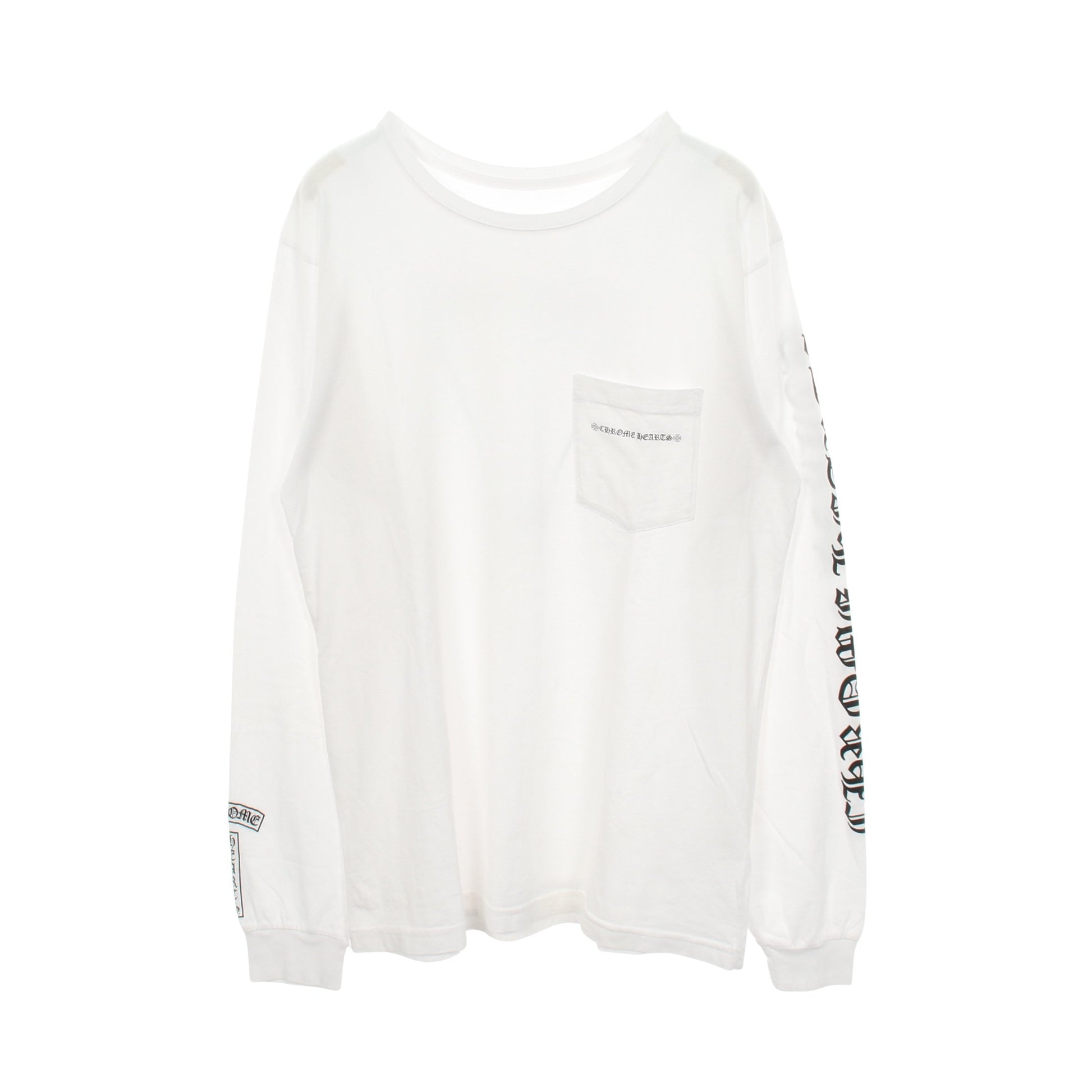 FUCK YOU アームロゴ クルーネック 長袖Tシャツ コットン ホワイト クロムハーツ トップス Chrome Hearts
