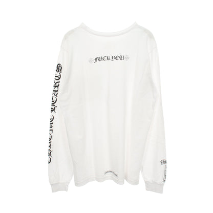 FUCK YOU アームロゴ クルーネック 長袖Tシャツ コットン ホワイト クロムハーツ トップス Chrome Hearts