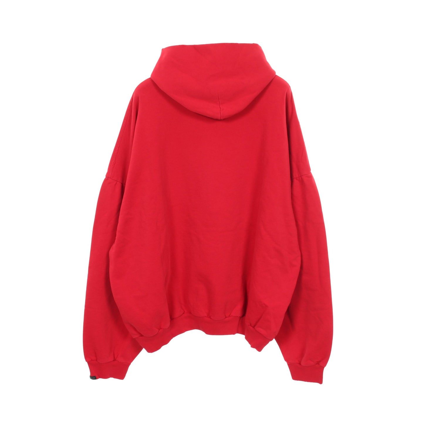 MANY KISSES ダメージ加工 プルオーバーパーカー コットン レッド バレンシアガ トップス BALENCIAGA