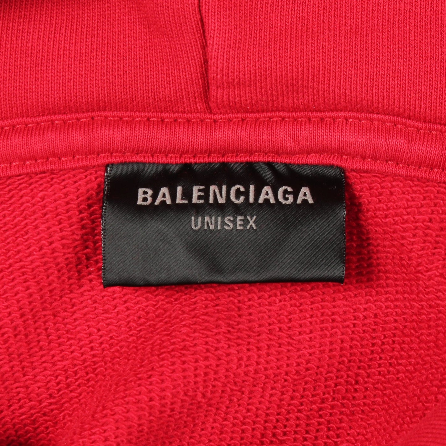 MANY KISSES ダメージ加工 プルオーバーパーカー コットン レッド バレンシアガ トップス BALENCIAGA