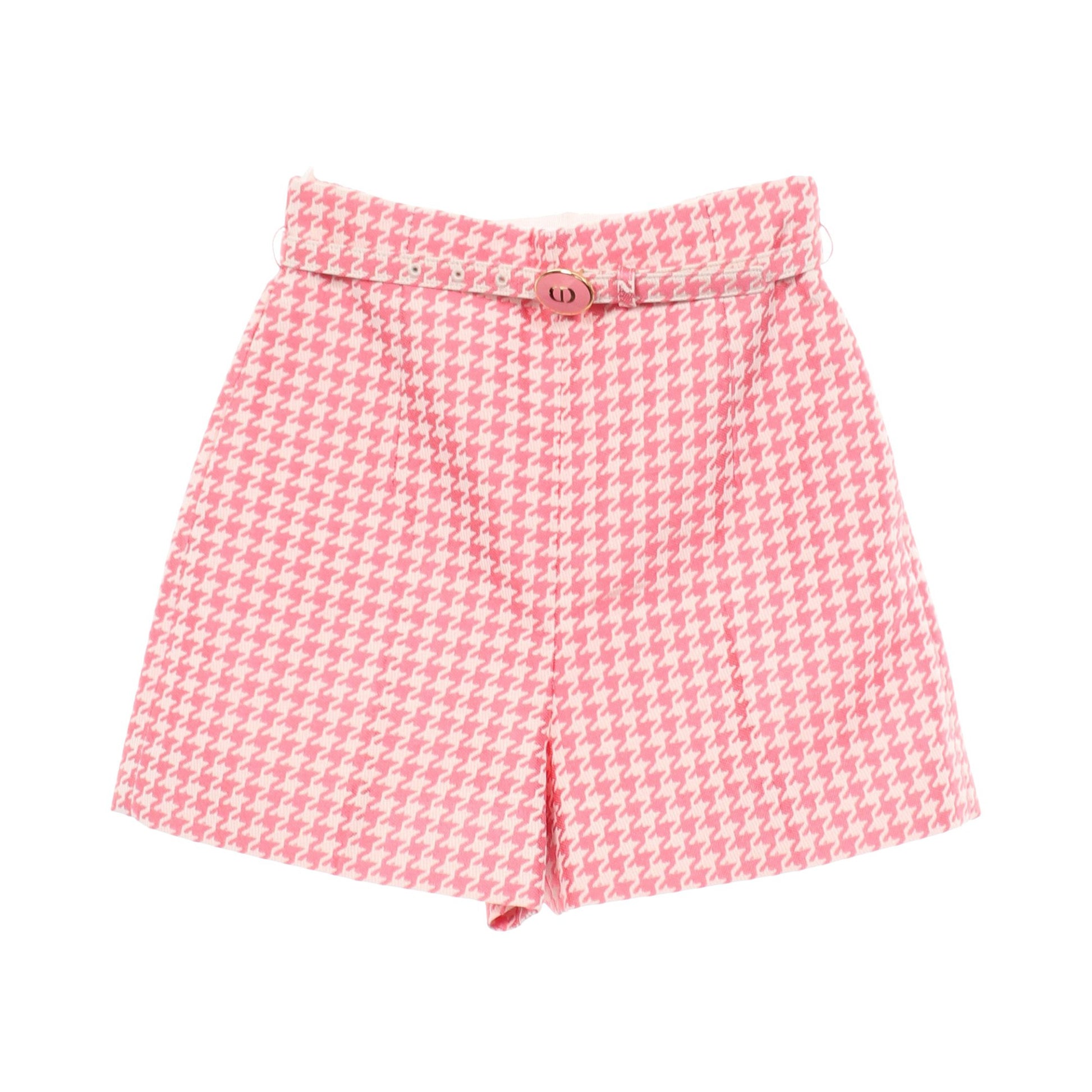 千鳥格子柄 ショーツ パンツ コットン ビスコース ピンク ホワイト クリスチャンディオール ボトムス Christian Dior