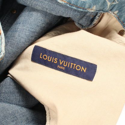 デストロイ ベルボトム カーペンター デニムパンツ コットン ライトブルー マルチカラー ルイヴィトン ボトムス LOUIS VUITTON