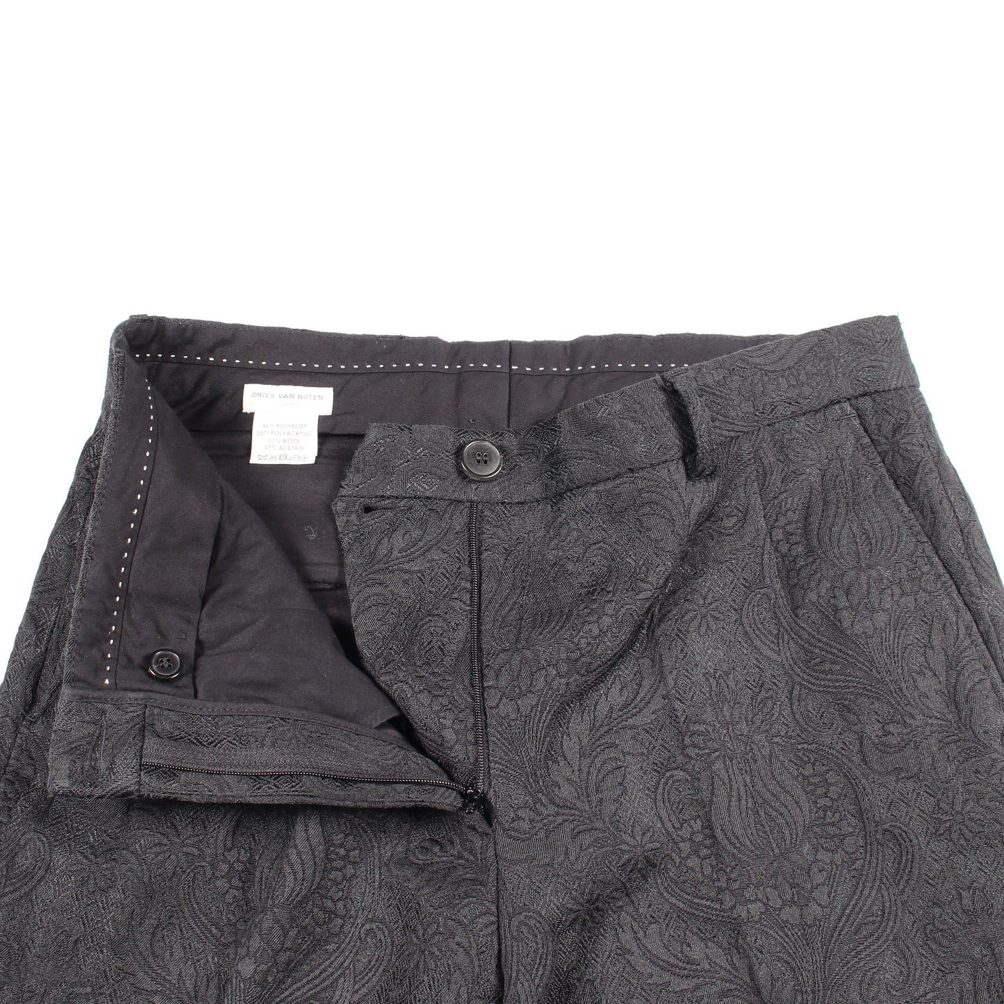 花柄 パンツ ウール ブラック ドリスヴァンノッテン ボトムス DRIES VAN NOTEN