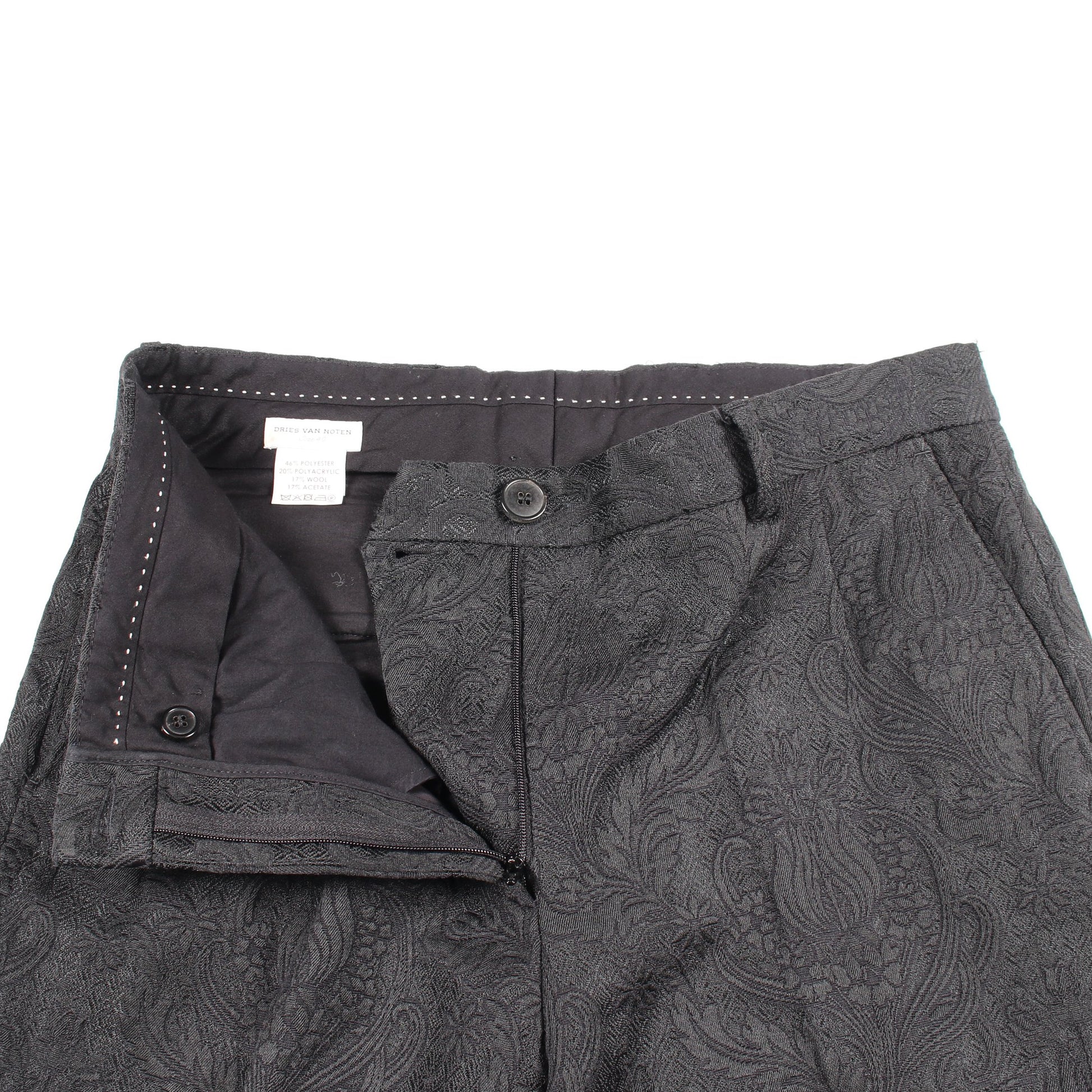 花柄 パンツ ウール ブラック ドリスヴァンノッテン ボトムス DRIES VAN NOTEN