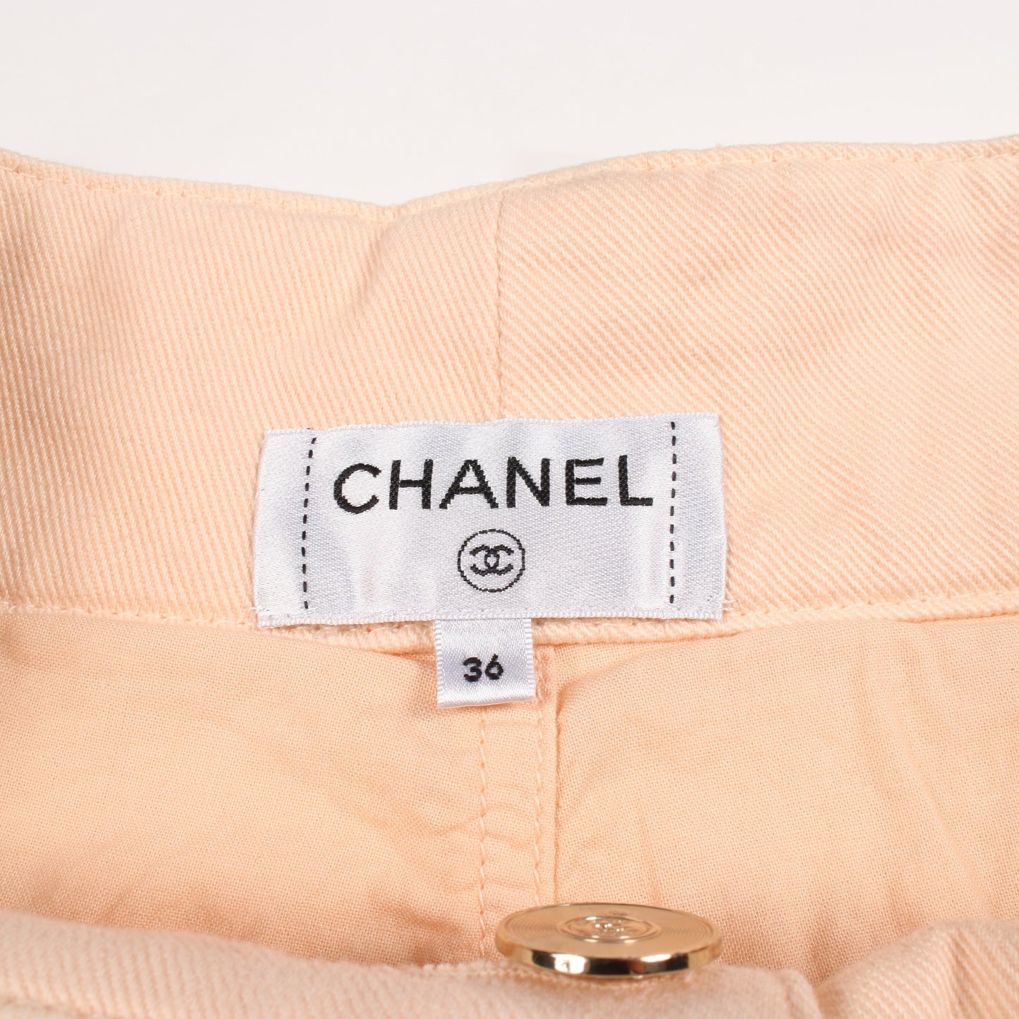 COCO デニム ワイドパンツ コットン コーラルピンク シャネル ボトムス CHANEL