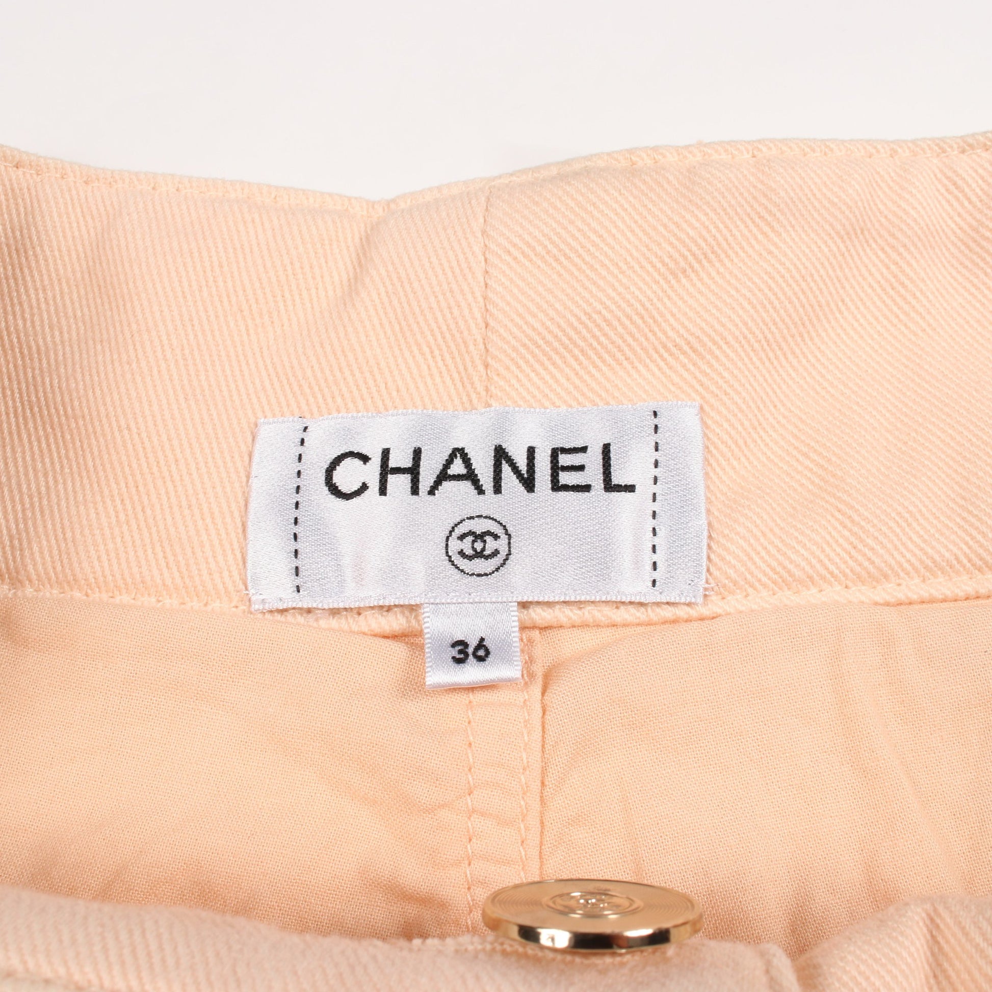 COCO デニム ワイドパンツ コットン コーラルピンク シャネル ボトムス CHANEL