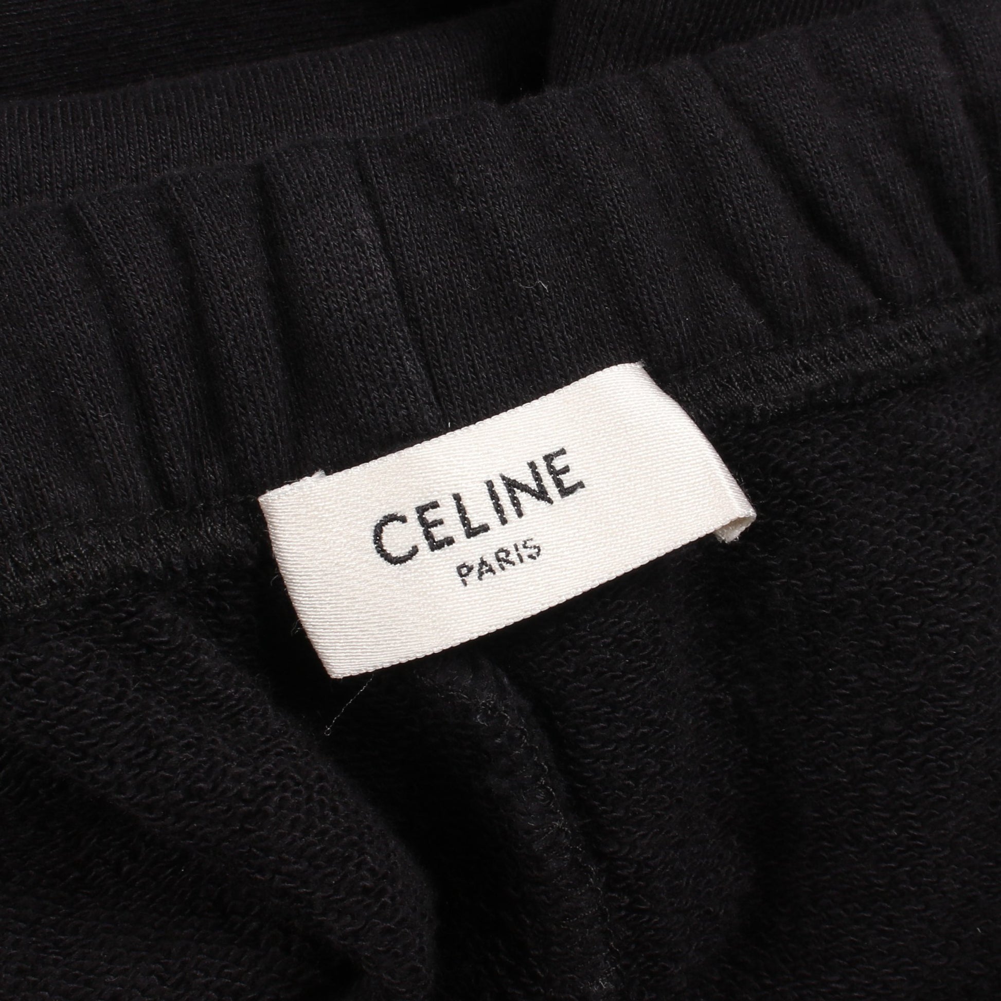 ロゴ刺繍 スウェット ハーフ パンツ コットン ブラック セリーヌ ボトムス CELINE