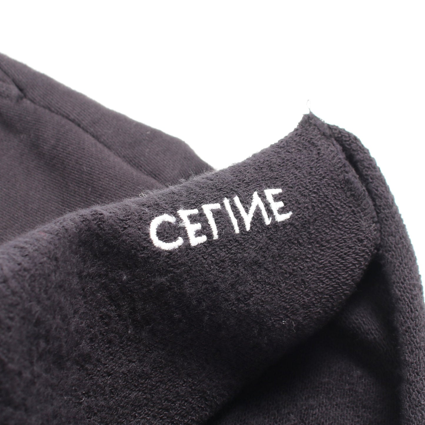 ロゴ刺繍 スウェット ハーフ パンツ コットン ブラック セリーヌ ボトムス CELINE