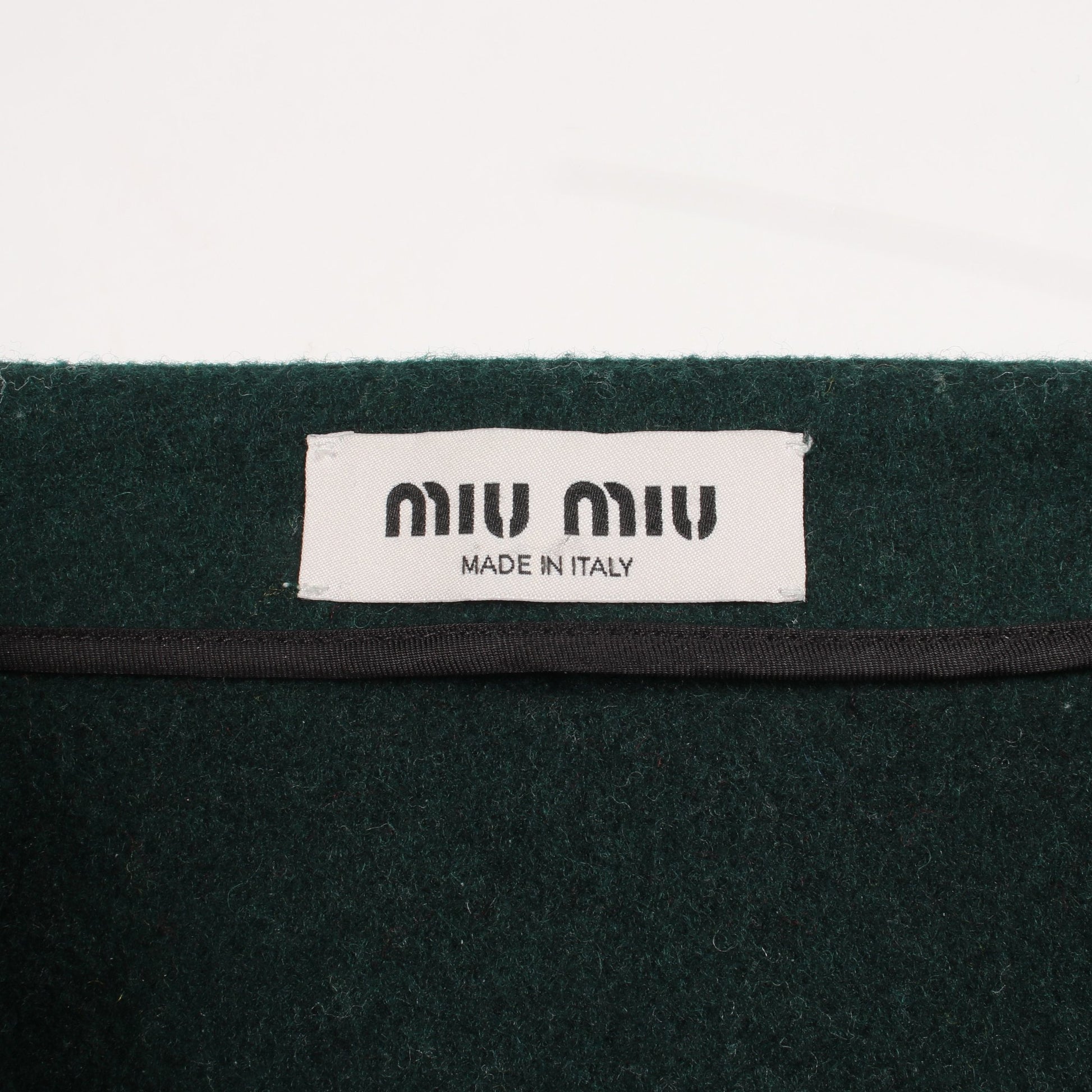 タータンチェック ミニ スカート ウール ダークグリーン マルチカラー ミュウミュウ ボトムス miu miu