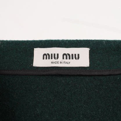 タータンチェック ミニ スカート ウール ダークグリーン マルチカラー ミュウミュウ ボトムス miu miu