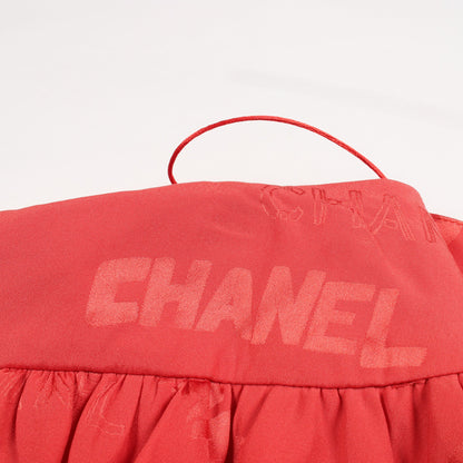 ロゴ フリル スカート シルク オレンジレッド シャネル ボトムス CHANEL