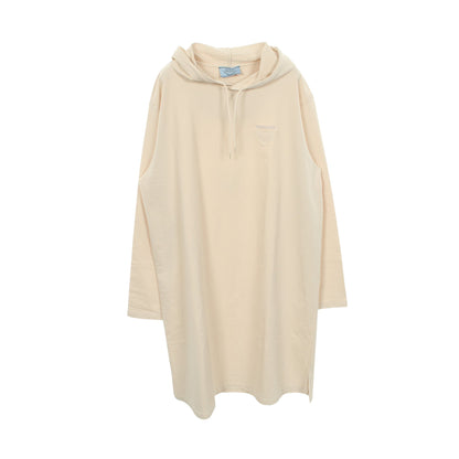 ストレッチ フード付き スウェット ワンピース コットン ライトベージュ プラダ ワンピース PRADA
