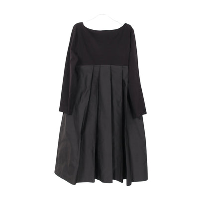 切替 プリーツ 長袖 ワンピース レーヨン ブラック ジルサンダーネイビー ワンピース JIL SANDER NAVY