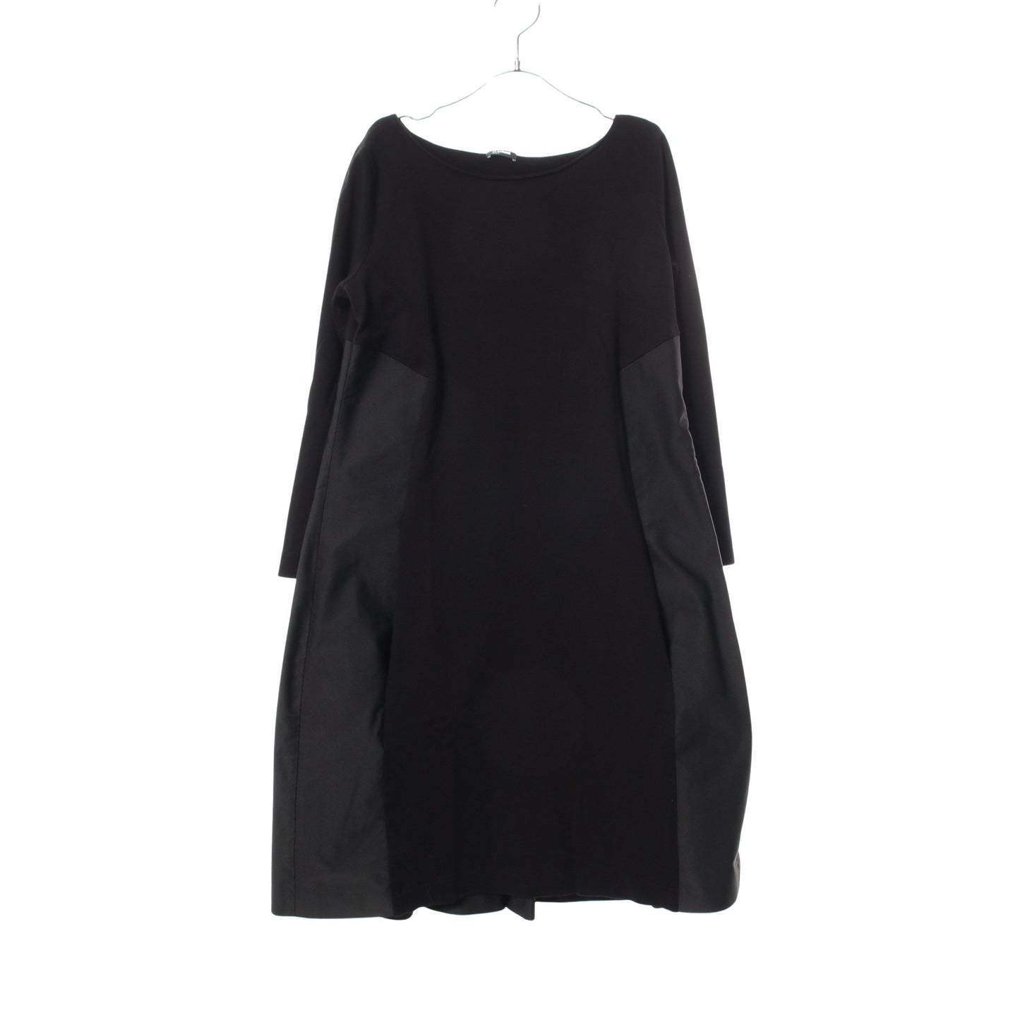 切替 プリーツ 長袖 ワンピース レーヨン ブラック ジルサンダーネイビー ワンピース JIL SANDER NAVY