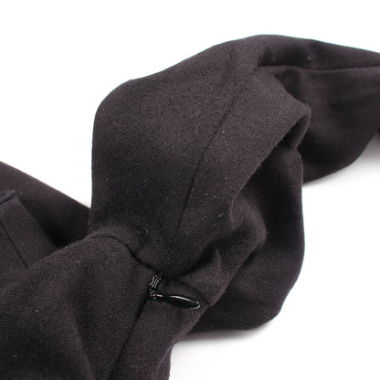 切替 プリーツ 長袖 ワンピース レーヨン ブラック ジルサンダーネイビー ワンピース JIL SANDER NAVY