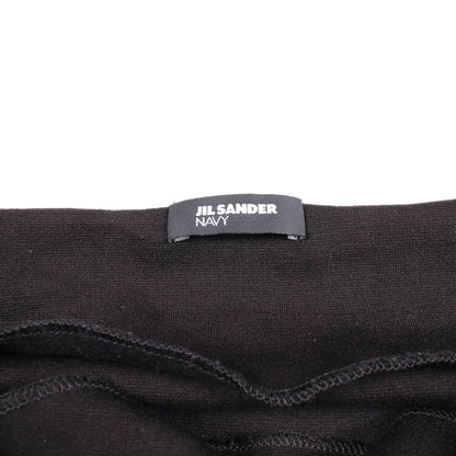 切替 プリーツ 長袖 ワンピース レーヨン ブラック ジルサンダーネイビー ワンピース JIL SANDER NAVY