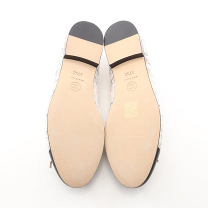 BALLERINA バレリーナ ココマーク バレエシューズ ファブリック レザー ベージュ ブラック シャネル