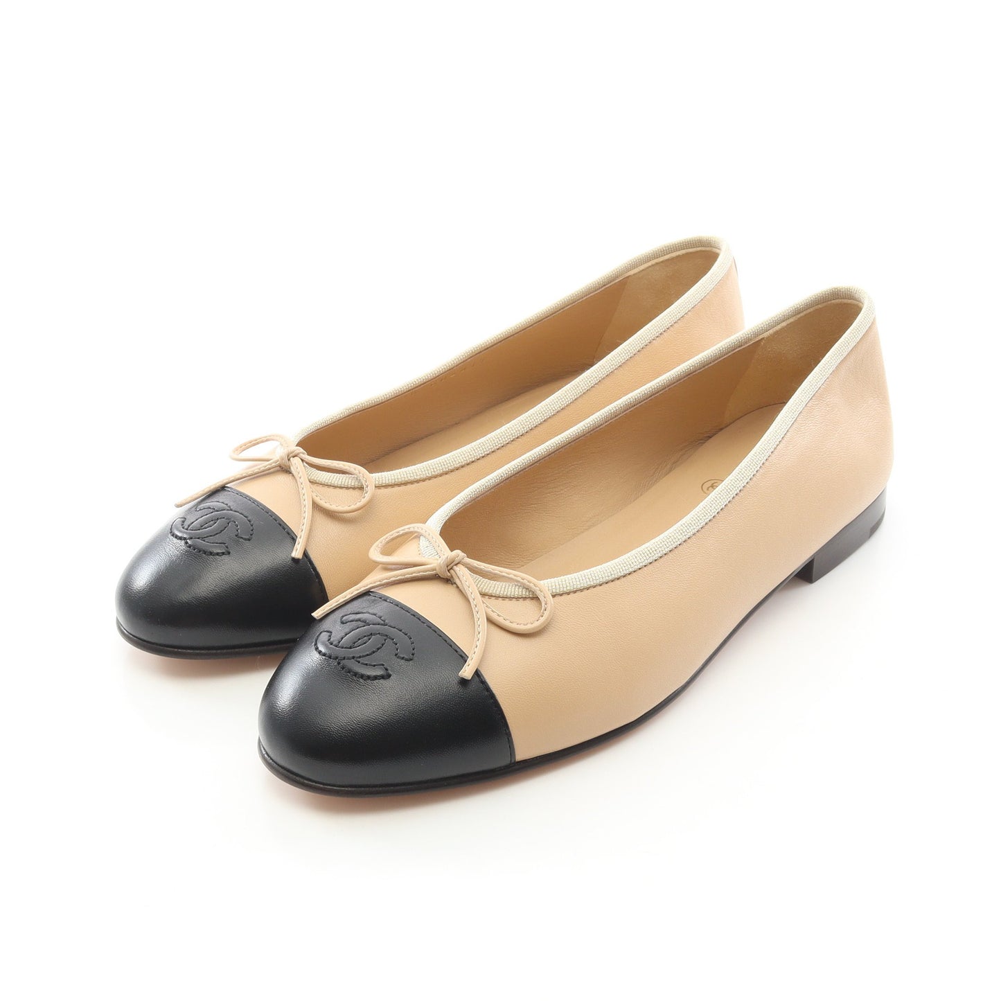 BALLERINA バレリーナ ココマーク バレエシューズ レザー ベージュ ブラック シャネル シューズ CHANEL