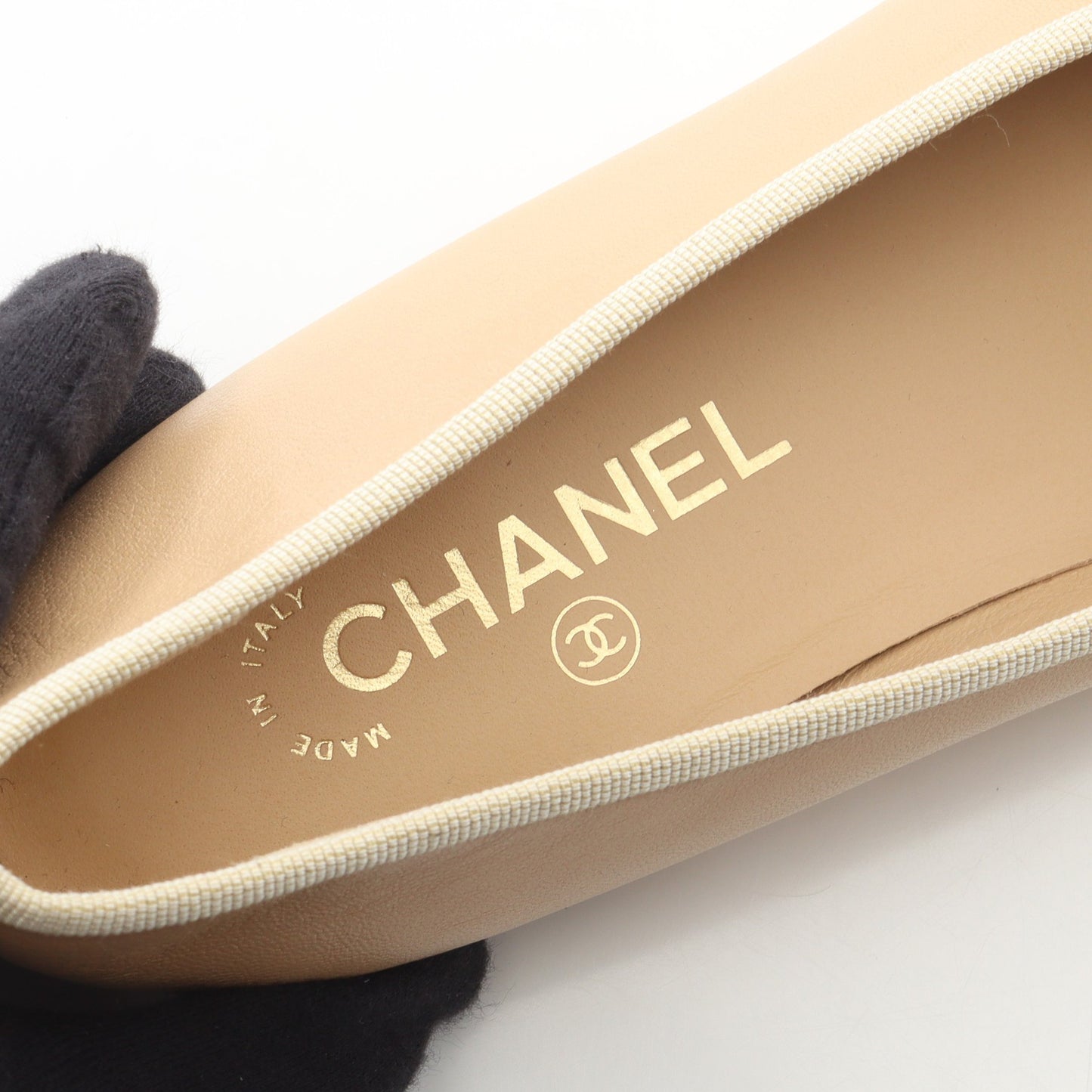 BALLERINA バレリーナ ココマーク バレエシューズ レザー ベージュ ブラック シャネル シューズ CHANEL