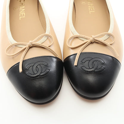 BALLERINA バレリーナ ココマーク バレエシューズ レザー ベージュ ブラック シャネル シューズ CHANEL