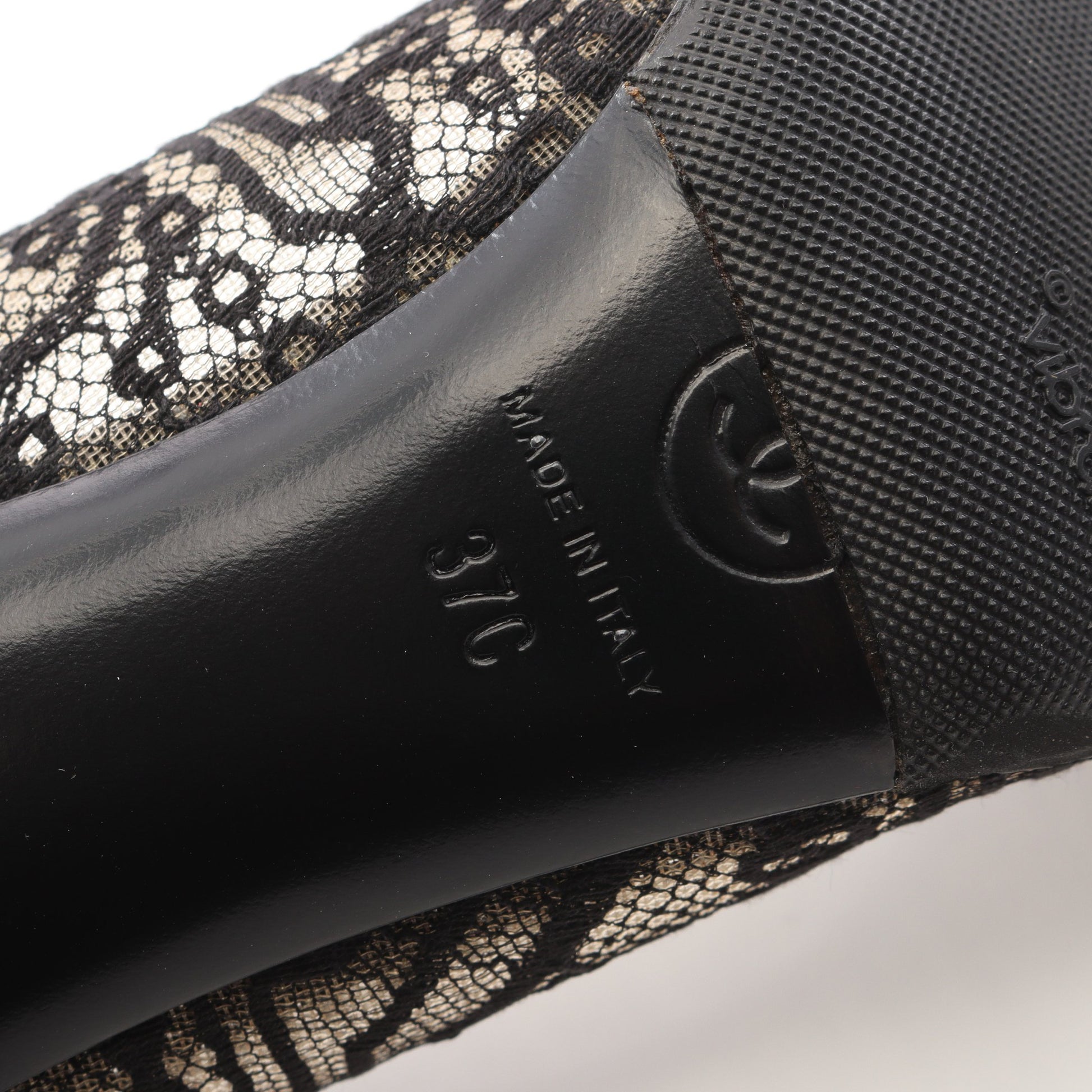 レース パンプス ファブリック フェイクパール ブラック シャネル シューズ CHANEL