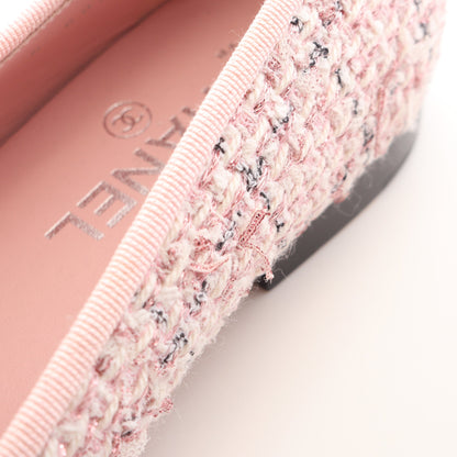 バレリーナ フラットシューズ バレエシューズ ツイード ピンク ブラック シャネル シューズ CHANEL