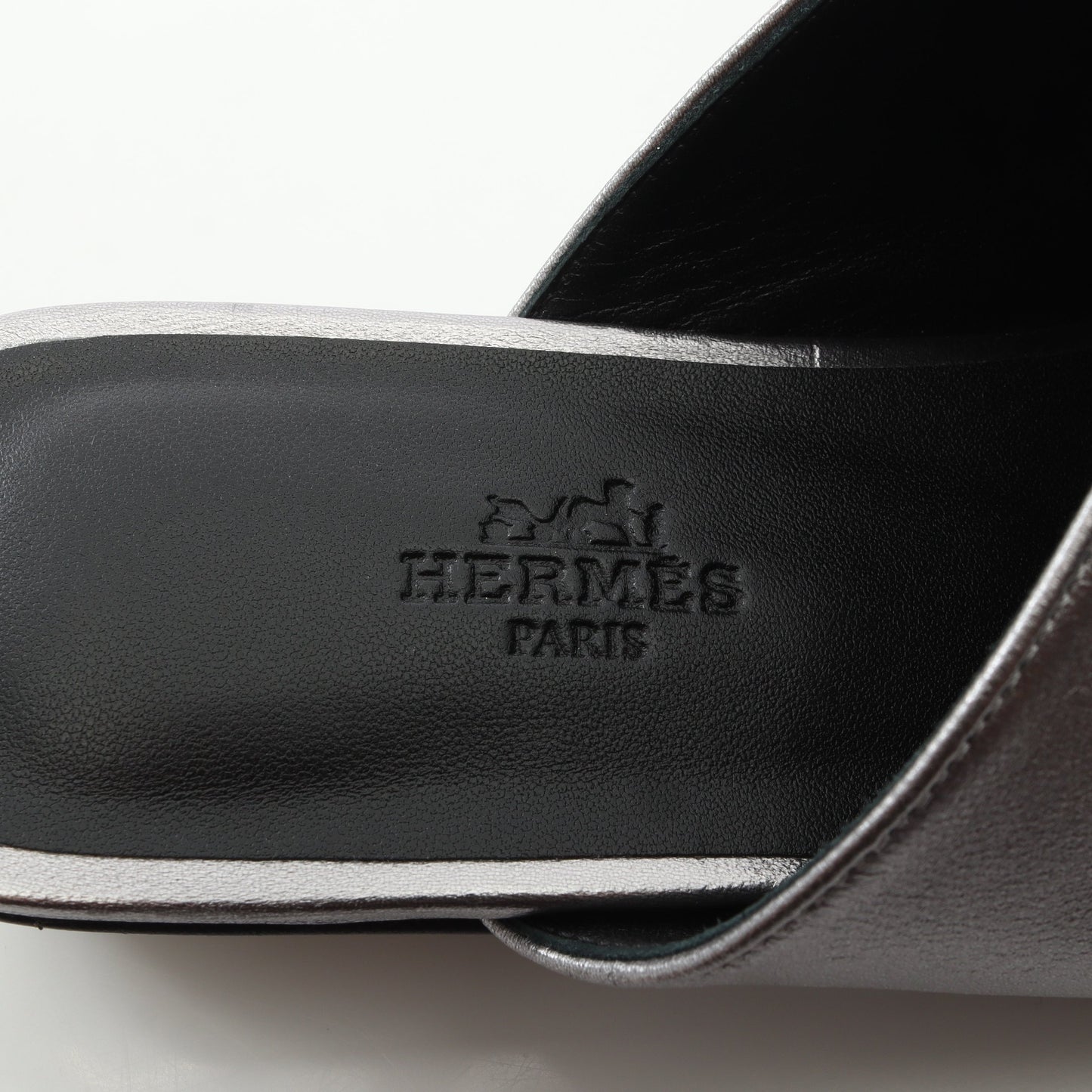 IDOLE アイドル ミュール サンダル レザー シルバー エルメス シューズ HERMES
