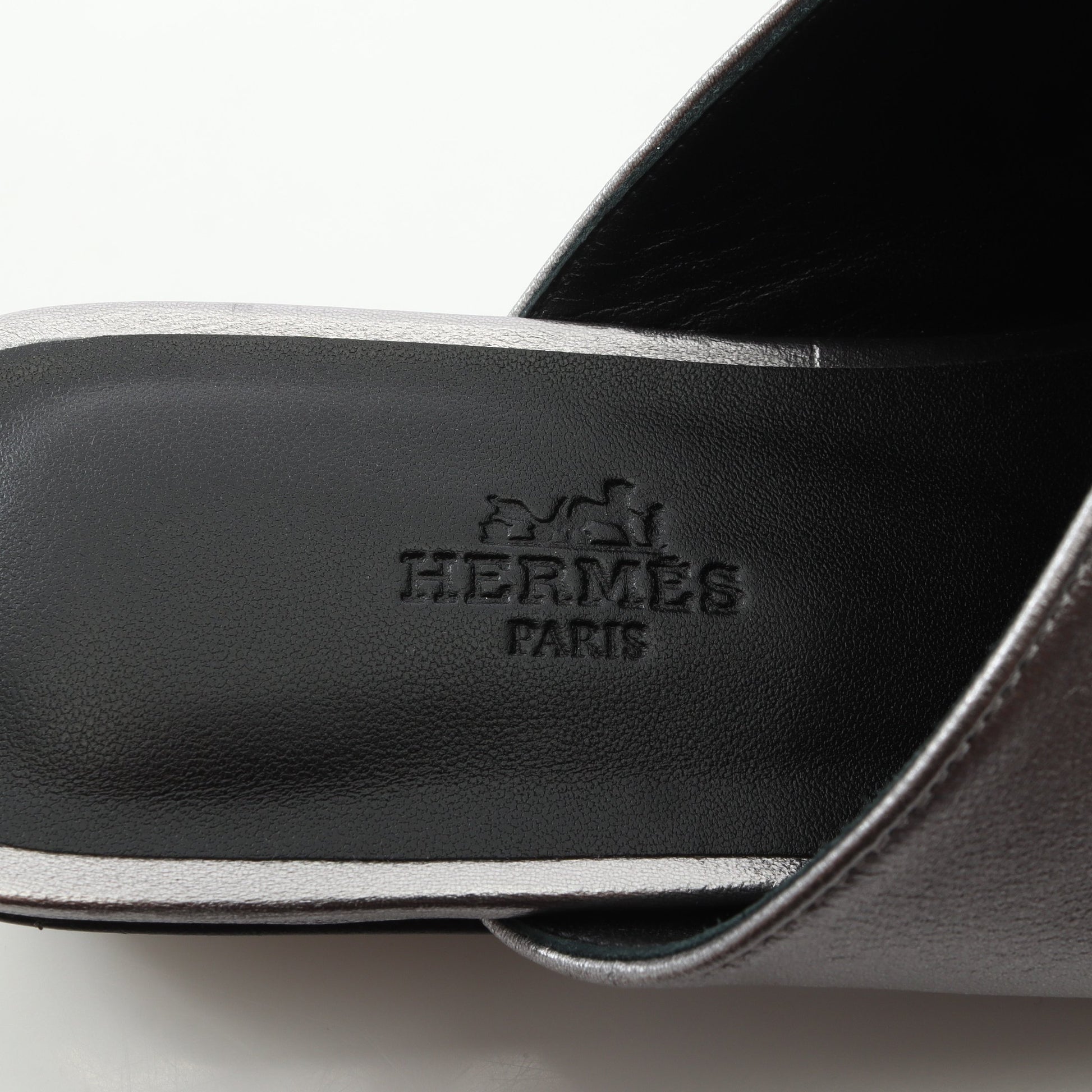 IDOLE アイドル ミュール サンダル レザー シルバー エルメス シューズ HERMES