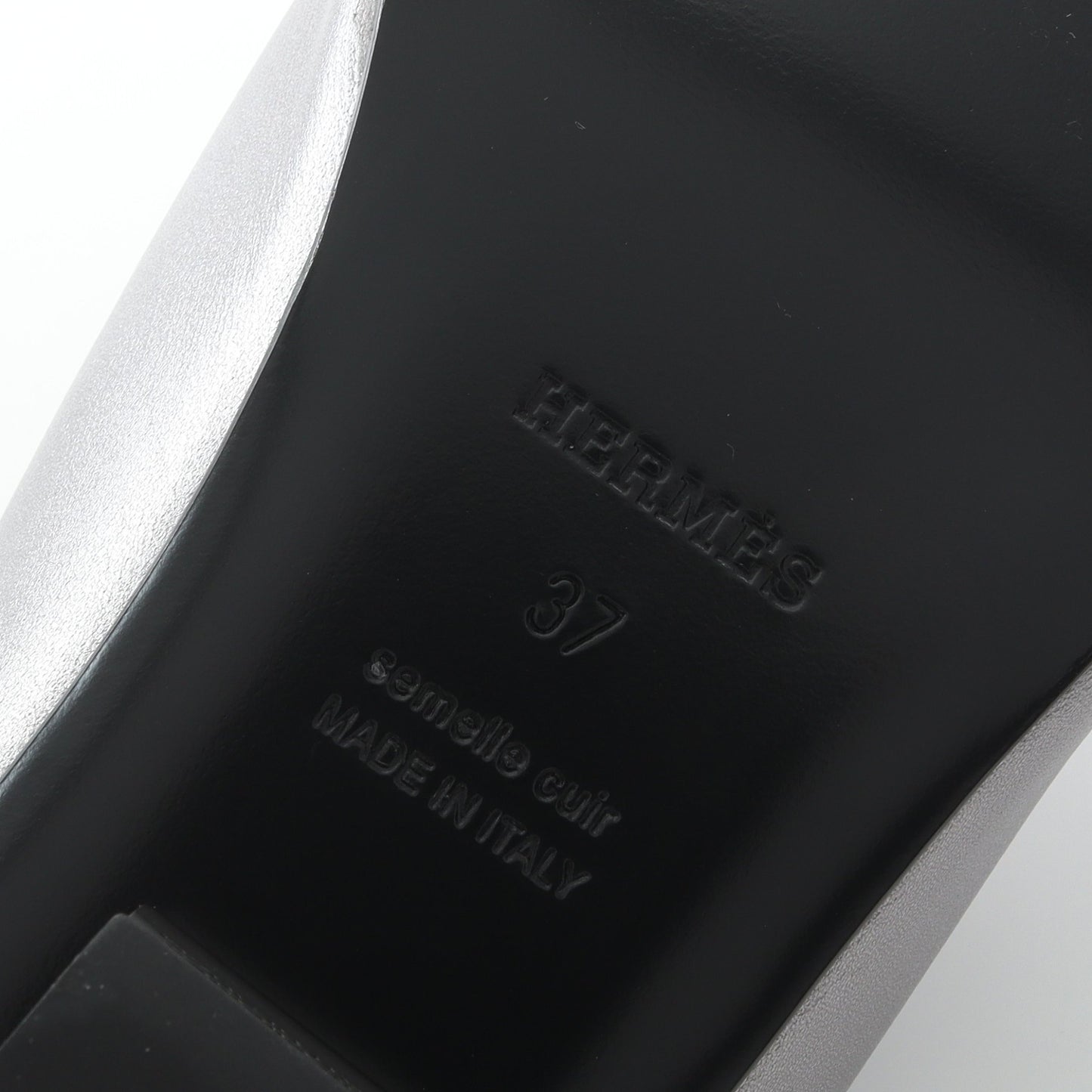 IDOLE アイドル ミュール サンダル レザー シルバー エルメス シューズ HERMES