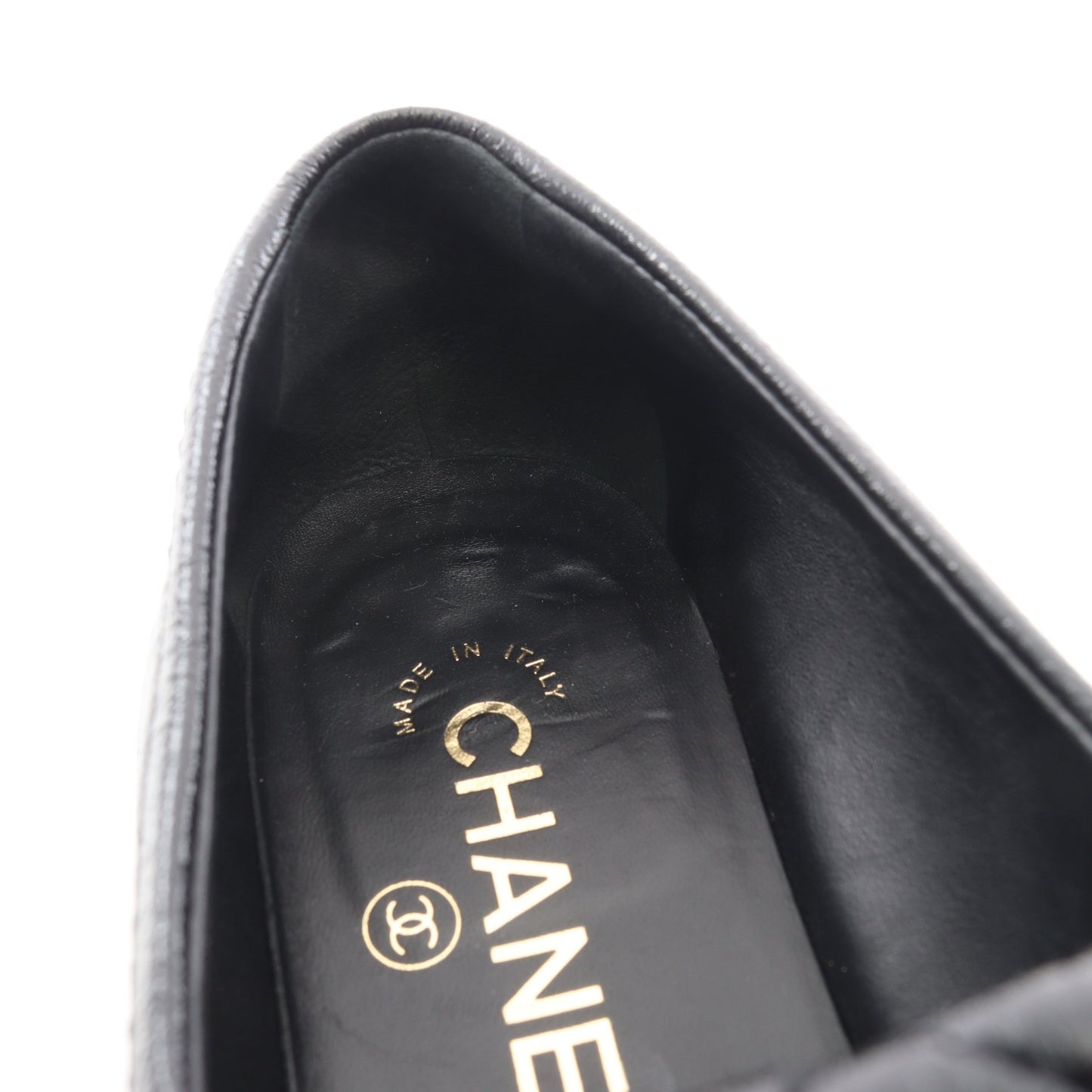 マトラッセ ターンロック ローファー レザー ブラック シャネル シューズ CHANEL