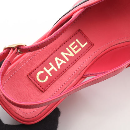 ココマーク マトラッセ 厚底 サンダル レザー エナメルレザー フェイクパール ピンク ブラック シャネル シューズ CHANEL