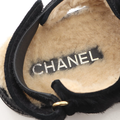 19 ディズヌフ サンダル ハラコ ブラック シャネル シューズ CHANEL
