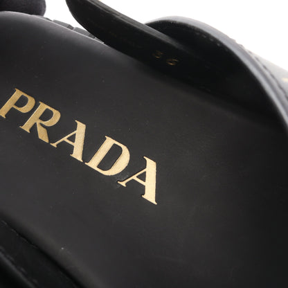 クリスクロス サンダル レザー ブラック プラダ シューズ PRADA