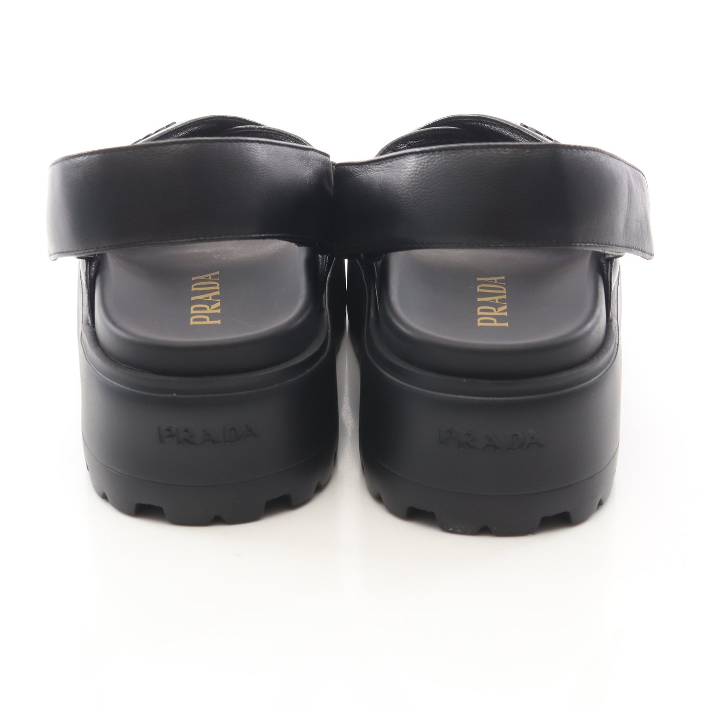 CALZATURE DONNA サンダル レザー ブラック プラダ シューズ PRADA
