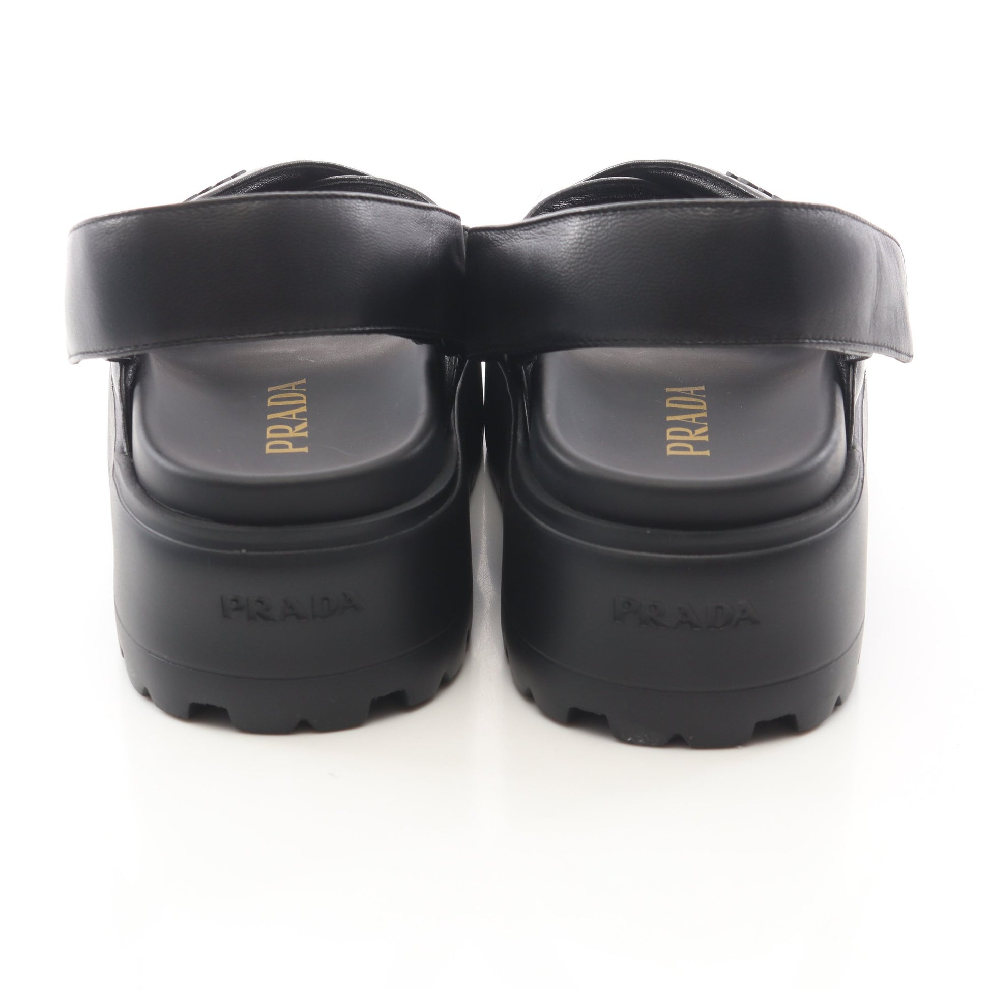 CALZATURE DONNA サンダル レザー ブラック プラダ シューズ PRADA