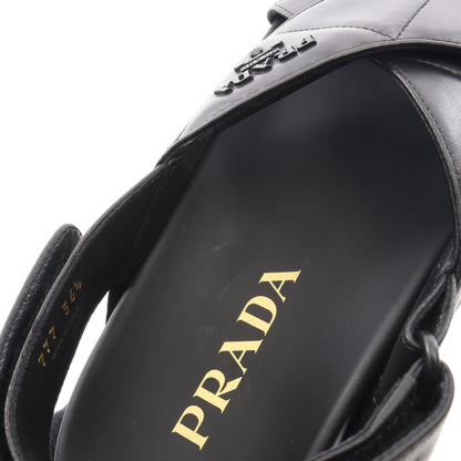 CALZATURE DONNA サンダル レザー ブラック プラダ シューズ PRADA