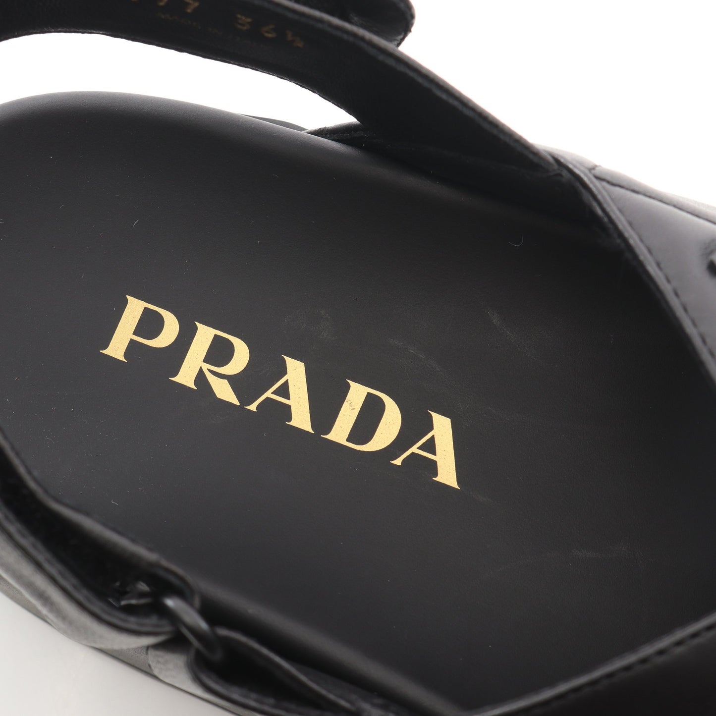 CALZATURE DONNA サンダル レザー ブラック プラダ シューズ PRADA