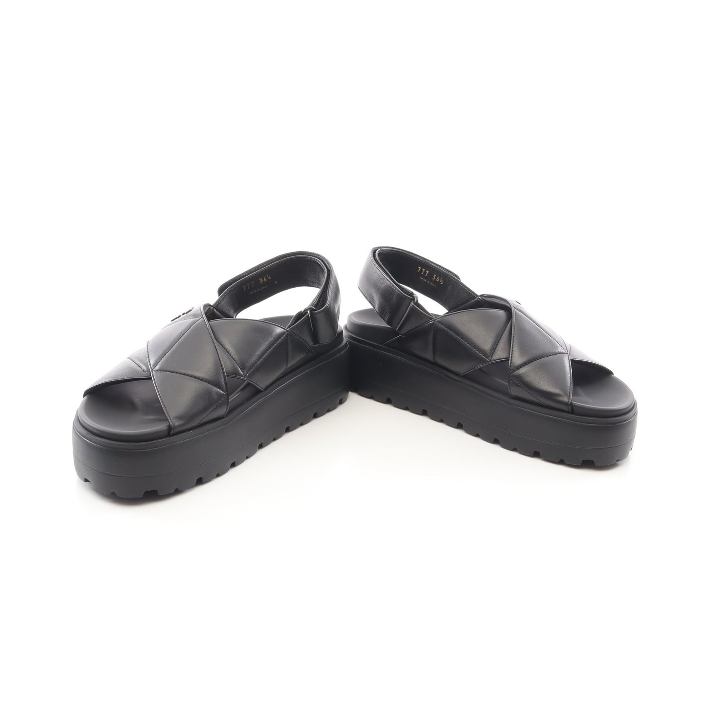 CALZATURE DONNA サンダル レザー ブラック プラダ シューズ PRADA