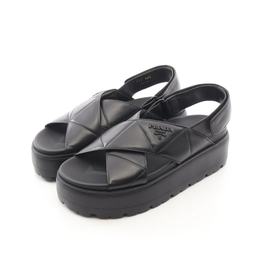 CALZATURE DONNA サンダル レザー ブラック プラダ シューズ PRADA
