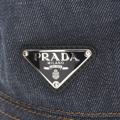 三角プレート デニム バケット ハット コットン ネイビー プラダ 財布・小物 PRADA