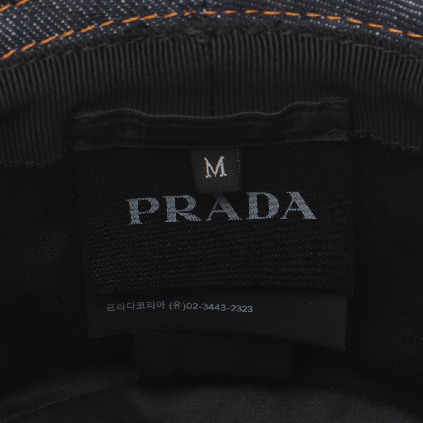 三角プレート デニム バケット ハット コットン ネイビー プラダ 財布・小物 PRADA