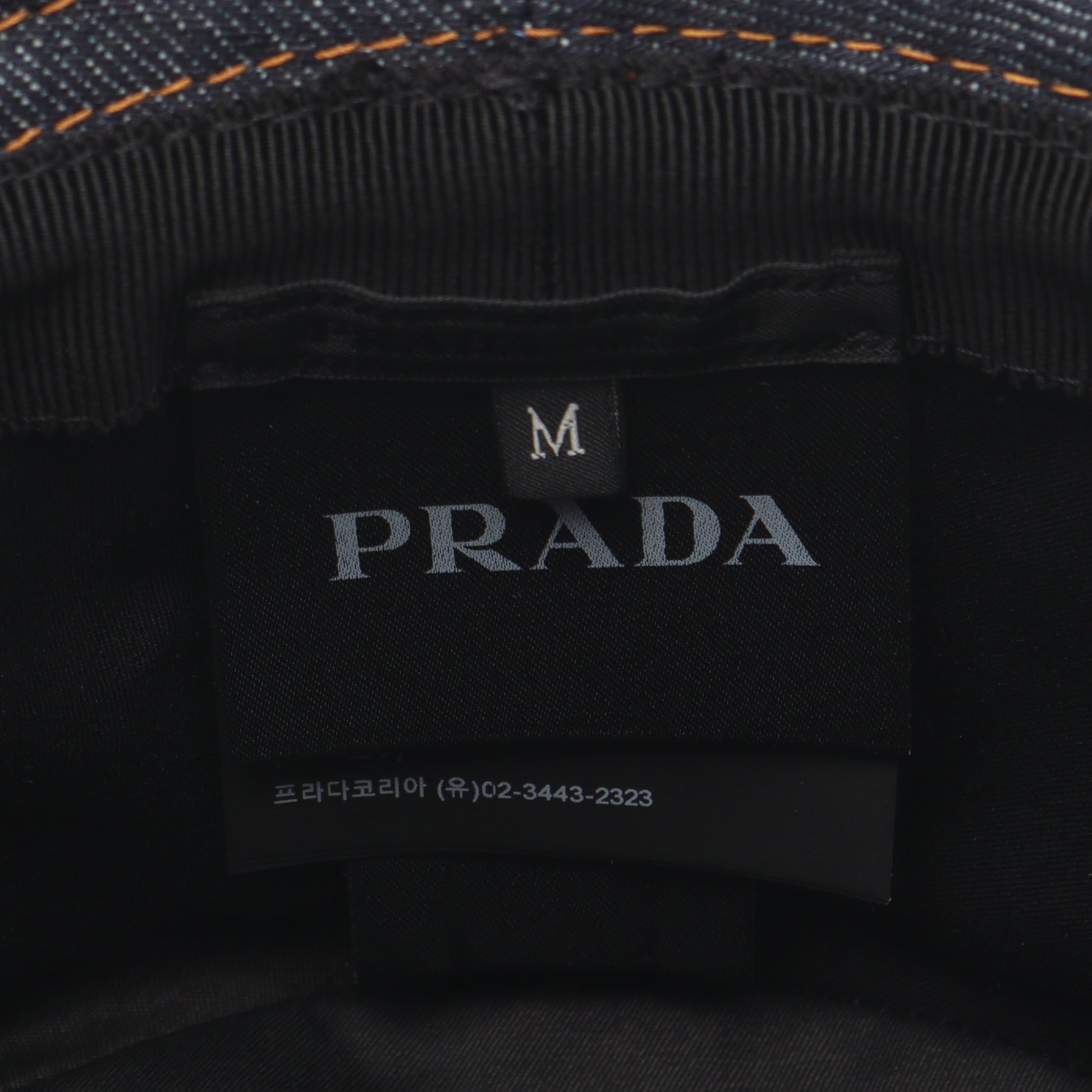 三角プレート デニム バケット ハット コットン ネイビー プラダ 財布・小物 PRADA